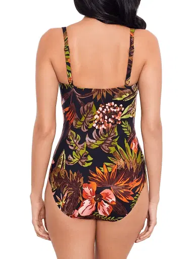 Miraclesuit Swim Women's Botanico Lyra One-Piece Swimsuit - Black Multi - Size 12 | Thumbnail 4