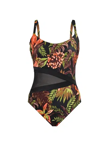 Miraclesuit Swim Women's Botanico Lyra One-Piece Swimsuit - Black Multi - Size 12 | Thumbnail 1
