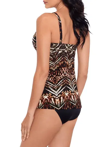 Miraclesuit Swim Women's Tribal Tigress Gala Tankini Top - Black Multi - Size 16 | Thumbnail 3