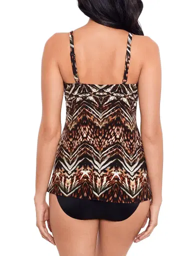 Miraclesuit Swim Women's Tribal Tigress Gala Tankini Top - Black Multi - Size 16 | Thumbnail 4