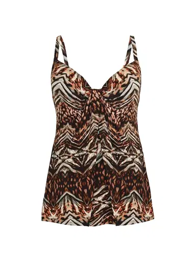 Miraclesuit Swim Women's Tribal Tigress Gala Tankini Top - Black Multi - Size 16 | Thumbnail 1