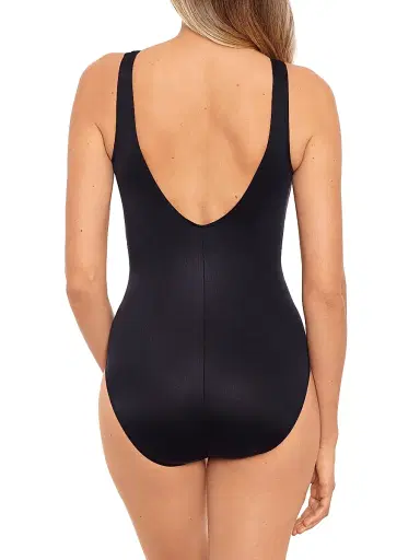 Miraclesuit Swim Women's Rock Solid Regatta One-Piece Swimsuit - Black - Size 16 | Thumbnail 4