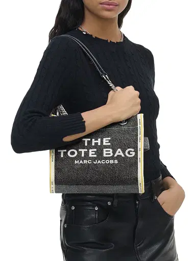 Marc Jacobs Women's The Denim Chain Small Tote Bag - Black Wash | Thumbnail 2 Marc Jacobs Women's The Denim Chain Small Tote Bag - Black Wash | Thumbnail 2