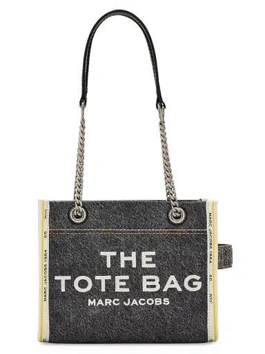 Marc Jacobs Women's The Denim Chain Small Tote Bag - Black Wash | Thumbnail 1 Marc Jacobs Women's The Denim Chain Small Tote Bag - Black Wash | Thumbnail 1