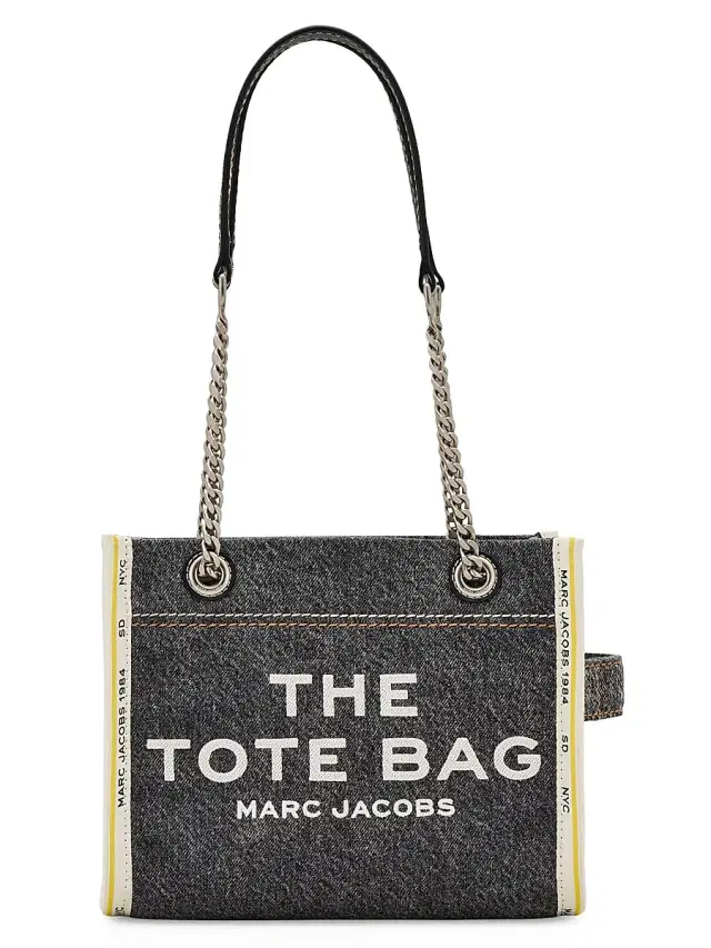 Marc Jacobs Women's The Denim Chain  Tote Bag - Black Wash