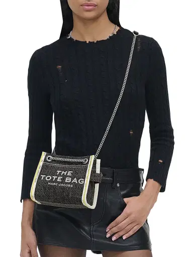 Marc Jacobs Women's The Denim Chain Crossbody Tote Bag - Black | Thumbnail 2