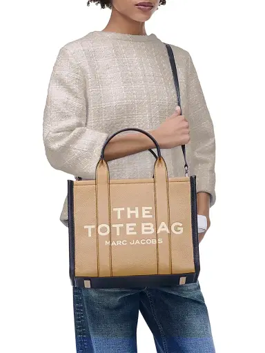 Marc Jacobs Women's The Colorblock Leather Medium Tote - Beige | Thumbnail 2
