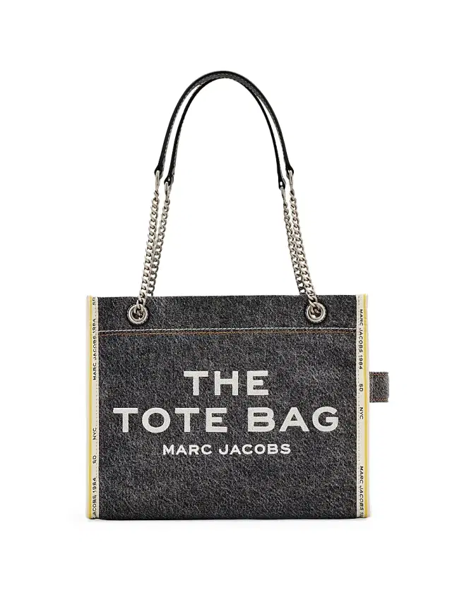 Marc Jacobs Women's The Denim Chain  Tote Bag - Black Wash