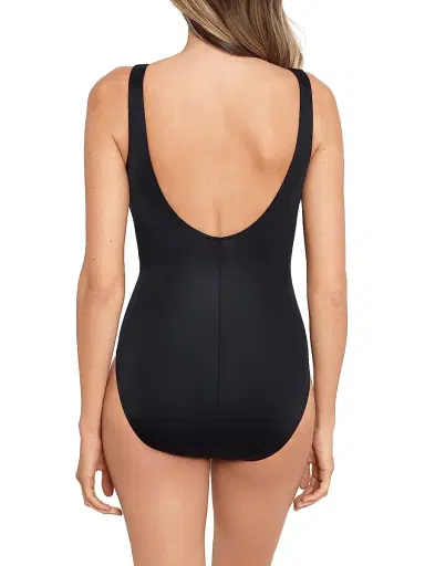 Miraclesuit Swim Women's Razzle Dazzle Zip One-Piece Swimsuit - Black - Size 16 | Thumbnail 4