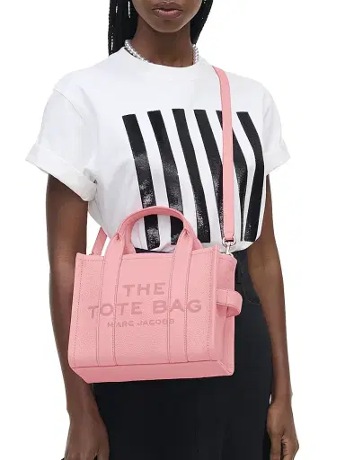 Marc Jacobs Women's The Leather Small Tote Bag - Ribbon Pink | Thumbnail 1