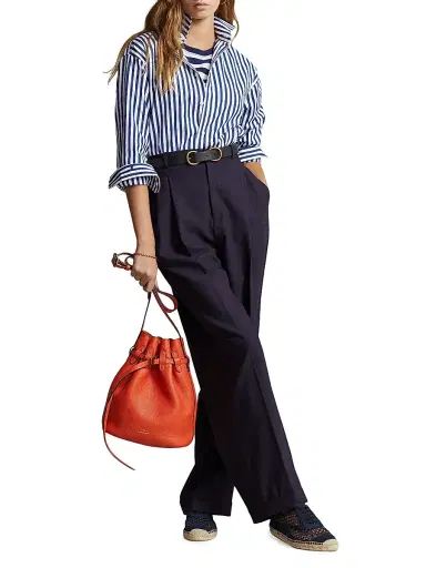 Polo Ralph Lauren Women's Wool Straight-Leg Pants - Navy | Thumbnail 2