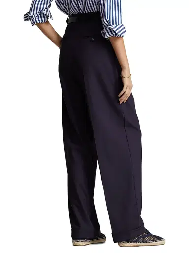 Polo Ralph Lauren Women's Wool Straight-Leg Pants - Navy | Thumbnail 4