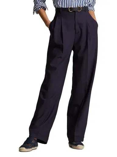 Polo Ralph Lauren Women's Wool Straight-Leg Pants - Navy | Thumbnail 5