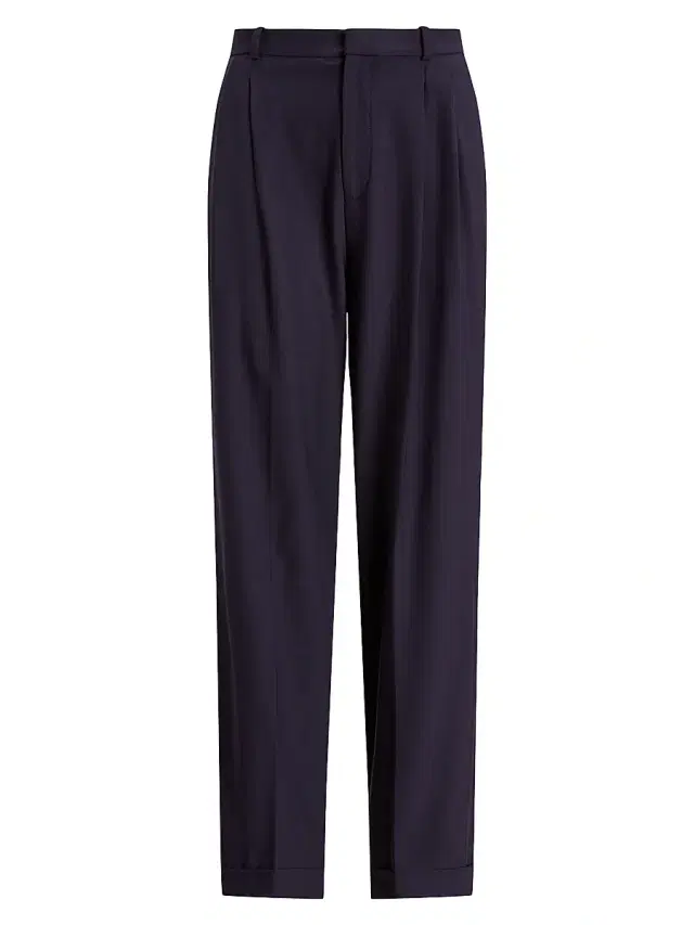 Polo Ralph Lauren Women's Wool Straight-Leg Pants - Navy