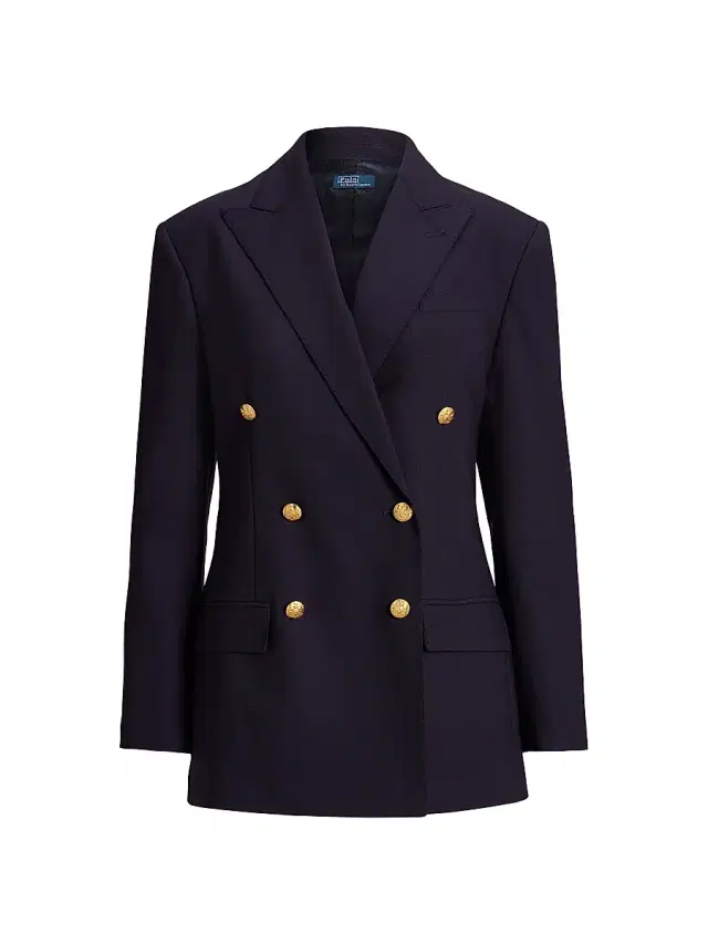 Polo Ralph Lauren Women's Double-Breasted Wool-Blend Blazer - Navy
