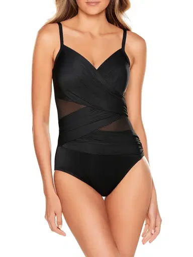 Miraclesuit Swim Women's Mystique One-Piece Swimsuit - Black - Size 16 | Thumbnail 2