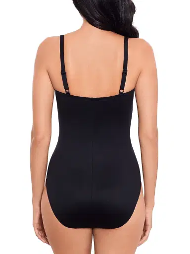 Miraclesuit Swim Women's Spectra Lyra One-Piece Swimsuit - Black White - Size 8 | Thumbnail 4
