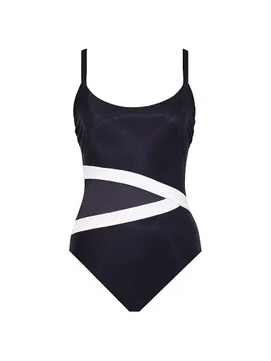 Miraclesuit Swim Women's Spectra Lyra One-Piece Swimsuit - Black White - Size 8 | Thumbnail 1