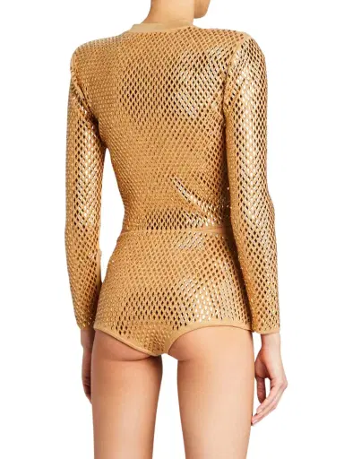 Retrofête Women's Mali Jacket - Gold Metallic Nude | Thumbnail 3 Retrofête Women's Mali Jacket - Gold Metallic Nude | Thumbnail 3