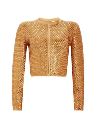 Retrofête Women's Mali Jacket - Gold Metallic Nude | Thumbnail 6 Retrofête Women's Mali Jacket - Gold Metallic Nude | Thumbnail 6