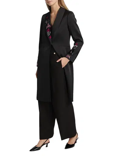 Elie Tahari Women's Darien Straight-Wide Pants - Noir | Thumbnail 2