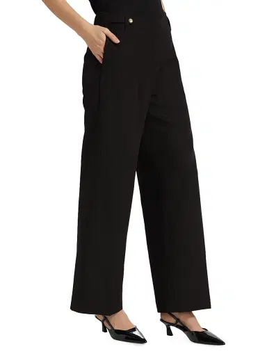 Elie Tahari Women's Darien Straight-Wide Pants - Noir | Thumbnail 4