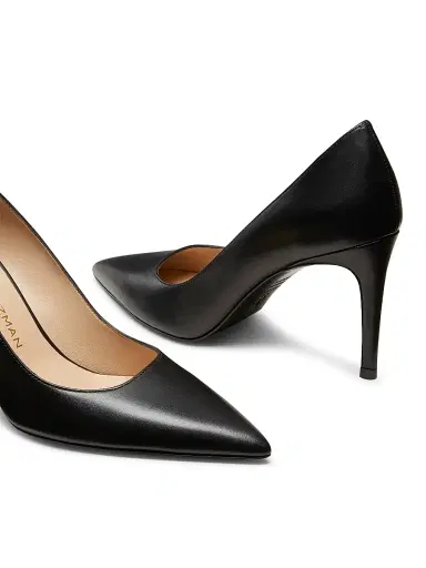 Stuart Weitzman Women's Stuart Power 85MM Leather Pumps - Black - Size 9.5 | Thumbnail 4 Stuart Weitzman Women's Stuart Power 85MM Leather Pumps - Black - Size 9.5 | Thumbnail 4