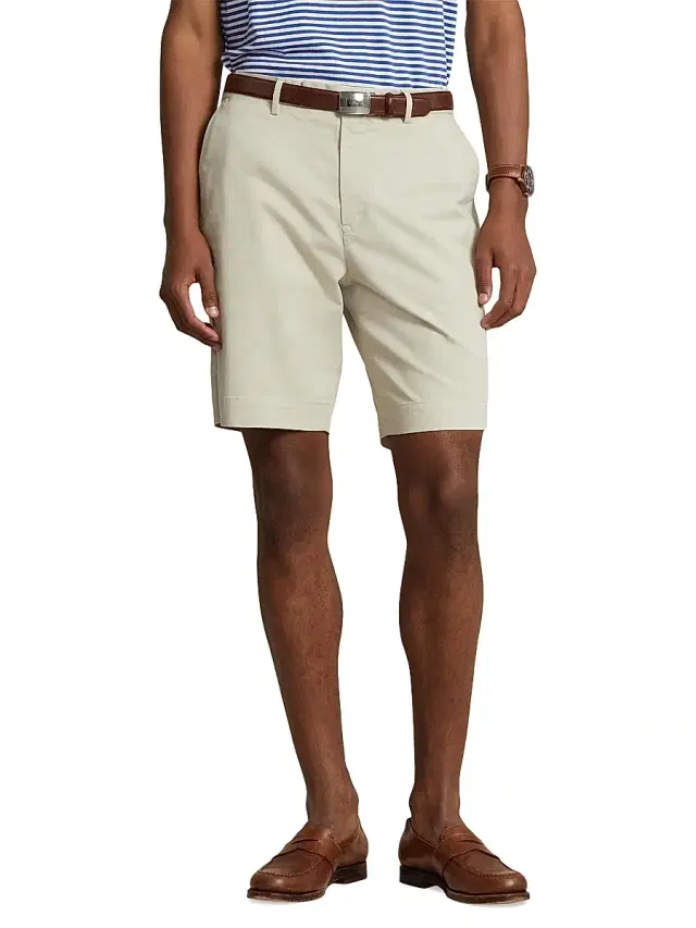 Polo Ralph Lauren Men's Stretch-Twill Flat-Front Shorts - Classic Stone