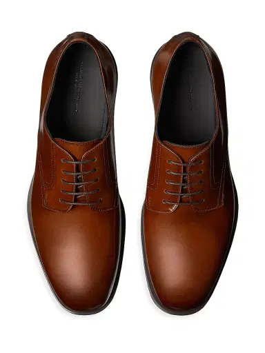 Stuart Weitzman Men's SW Club Classic Leather Derbys - Tan | Thumbnail 4 Stuart Weitzman Men's SW Club Classic Leather Derbys - Tan | Thumbnail 4