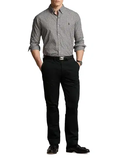 Polo Ralph Lauren Men's Classic-Fit Plaid Twill Button-Down Shirt - Nero Blanc | Thumbnail 2 Polo Ralph Lauren Men's Classic-Fit Plaid Twill Button-Down Shirt - Nero Blanc | Thumbnail 2