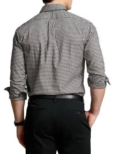 Polo Ralph Lauren Men's Classic-Fit Plaid Twill Button-Down Shirt - Nero Blanc | Thumbnail 4 Polo Ralph Lauren Men's Classic-Fit Plaid Twill Button-Down Shirt - Nero Blanc | Thumbnail 4