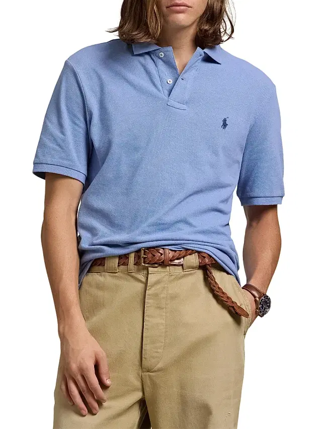 Polo Ralph Lauren Men's Basic Custom Slim-Fit Mesh Polo Shirt - Campus Blue