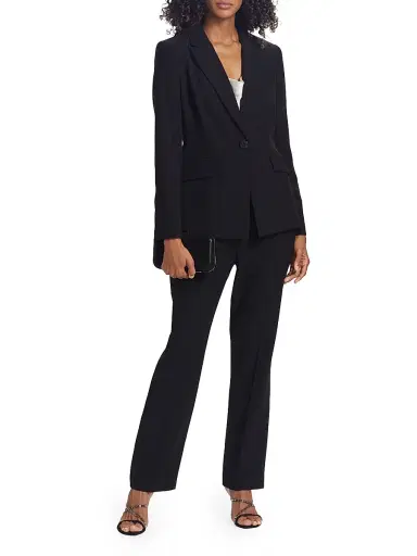 Elie Tahari Women's Sylvie Straight-Leg Trousers - Noir | Thumbnail 2