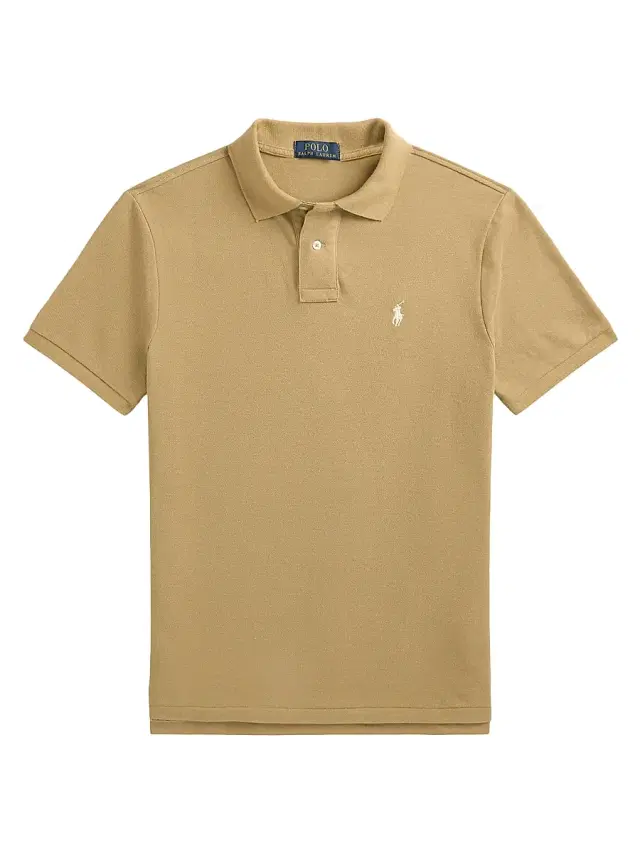 Polo Ralph Lauren Men's Custom-Slim-Fit Mesh Polo Shirt - Cafe Tan