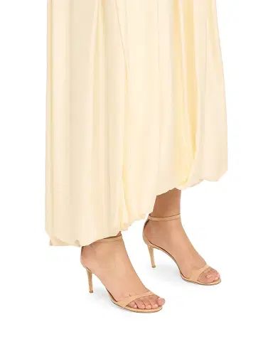 Stuart Weitzman Women's Nudist II 75MM Patent Leather Sandals - Beige - Size 11 | Thumbnail 3