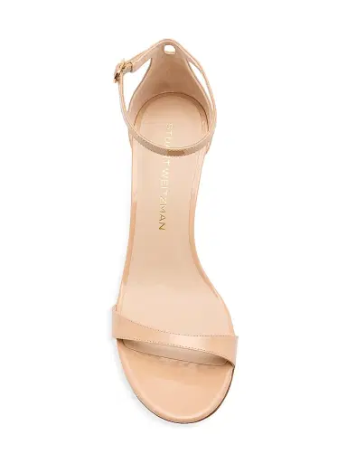 Stuart Weitzman Women's Nudist II 75MM Patent Leather Sandals - Beige - Size 11 | Thumbnail 5