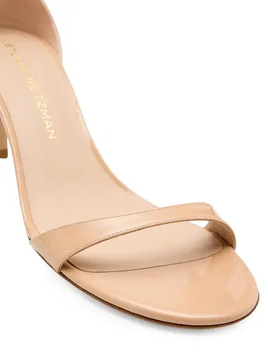 Stuart Weitzman Women's Nudist II 75MM Patent Leather Sandals - Beige - Size 11 | Thumbnail 6