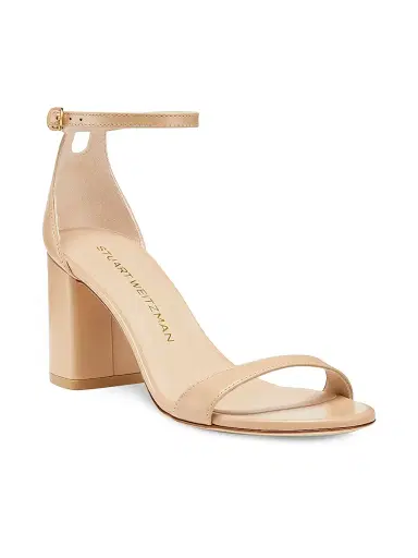 Stuart Weitzman Women's Nudist Block 75MM Leather Sandals - Beige - Size 10 | Thumbnail 3 Stuart Weitzman Women's Nudist Block 75MM Leather Sandals - Beige - Size 10 | Thumbnail 3