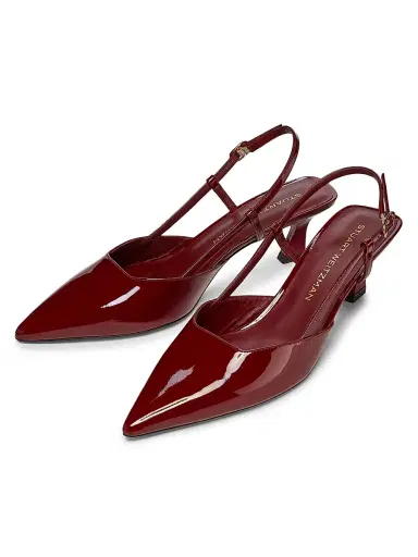 Stuart Weitzman Women's Vinnie 50MM Patent Leather Pumps | Thumbnail 4