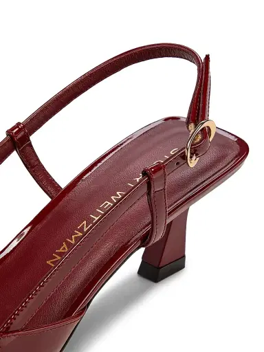 Stuart Weitzman Women's Vinnie 50MM Patent Leather Pumps | Thumbnail 6