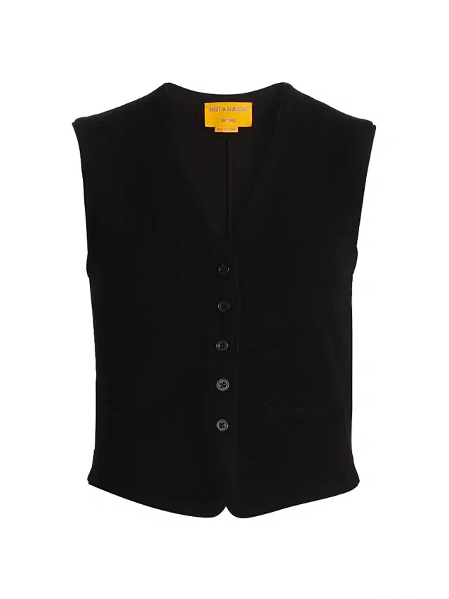 Guest in Residence Women's Cashmere Knit Tailored Vest - Black