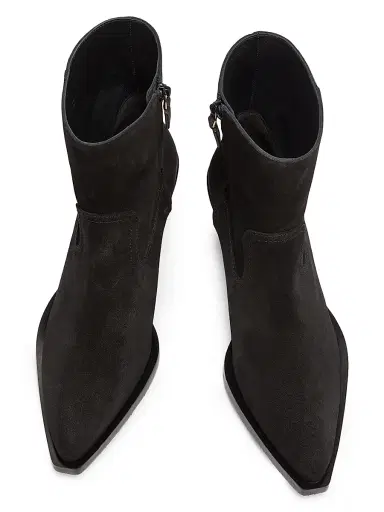 Stuart Weitzman Women's Tate 65MM Suede Ankle Booties - Black | Thumbnail 4
