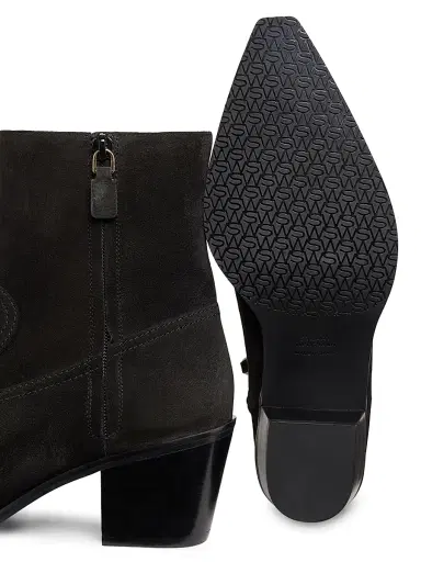 Stuart Weitzman Women's Tate 65MM Suede Ankle Booties - Black | Thumbnail 5