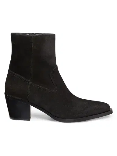 Stuart Weitzman Women's Tate 65MM Suede Ankle Booties - Black | Thumbnail 1