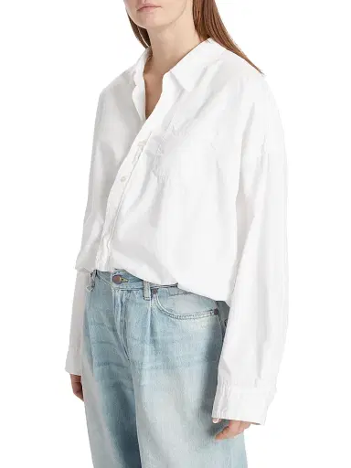 R13 Women's Cotton Crossover Bubble Shirt - White | Thumbnail 4 R13 Women's Cotton Crossover Bubble Shirt - White | Thumbnail 4