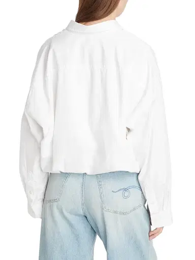 R13 Women's Cotton Crossover Bubble Shirt - White | Thumbnail 5 R13 Women's Cotton Crossover Bubble Shirt - White | Thumbnail 5