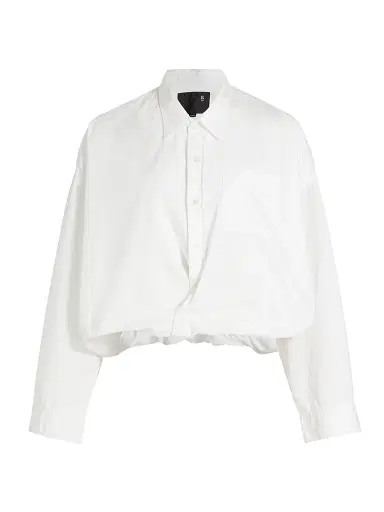 R13 Women's Cotton Crossover Bubble Shirt - White | Thumbnail 1 R13 Women's Cotton Crossover Bubble Shirt - White | Thumbnail 1