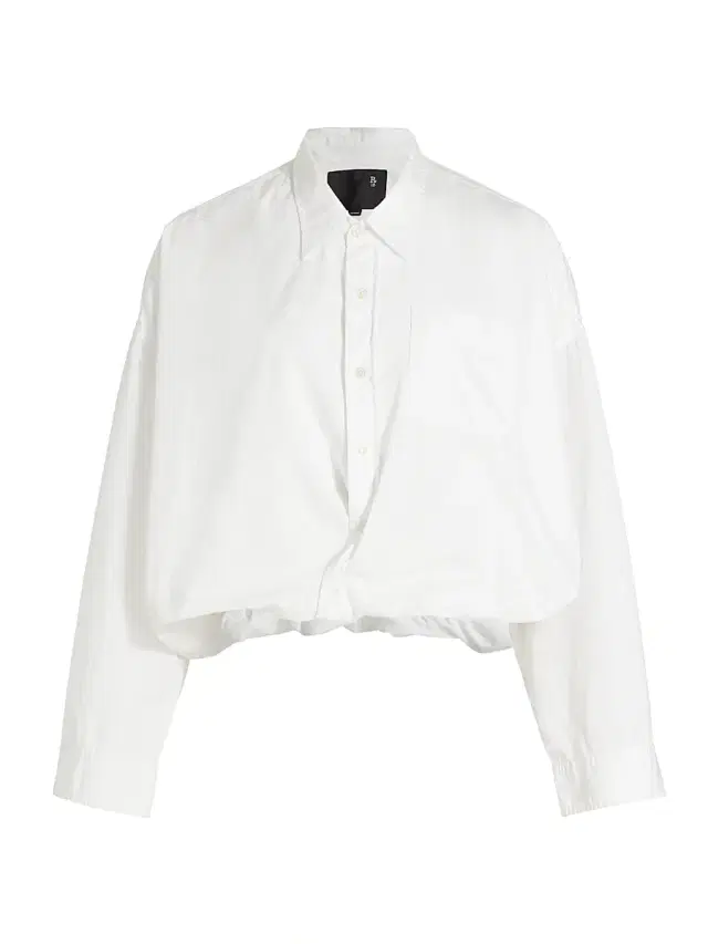 R13 Women's Cotton Crossover Bubble Shirt - White