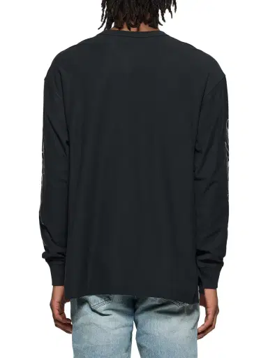 Purple Brand Men's Textured Jersey Long-Sleeve T-Shirt - Black | Thumbnail 1 Purple Brand Men's Textured Jersey Long-Sleeve T-Shirt - Black | Thumbnail 1