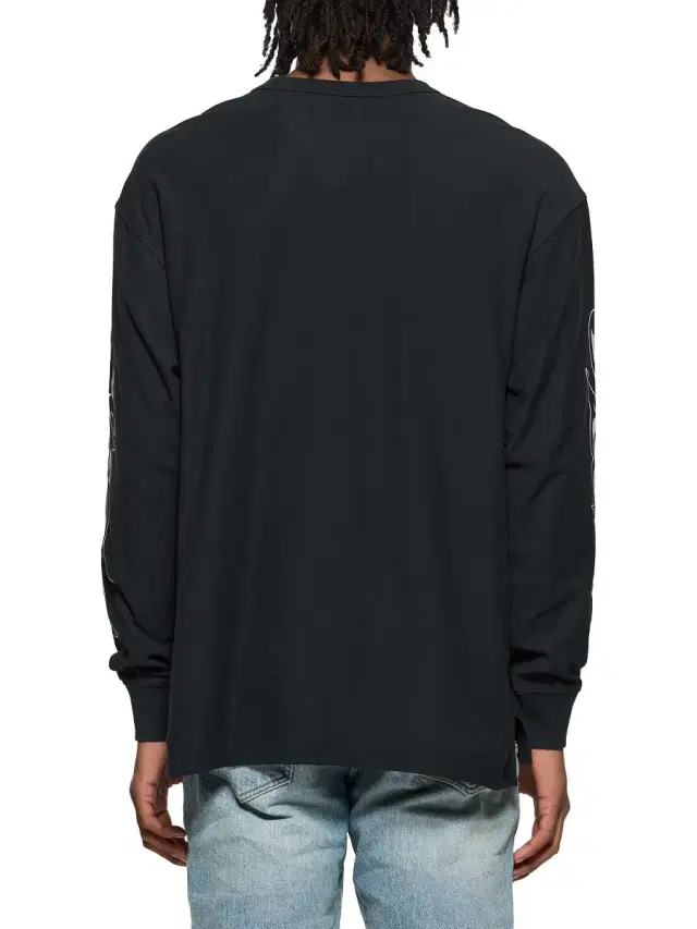 Men's Textured Jersey Long-Sleeve T-Shirt - Black